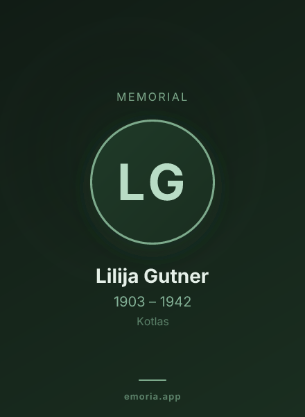 Memorial portrait of Lilija Gutner