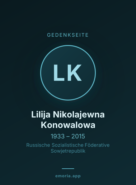 Gedenkportrait von Lilija Nikolajewna Konowalowa