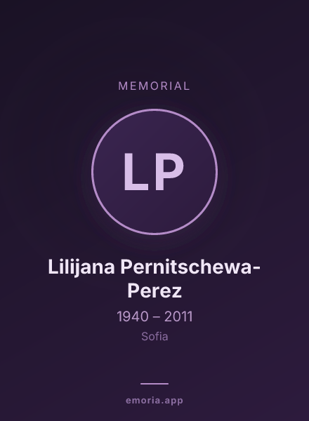 Memorial portrait of Lilijana Pernitschewa-Perez