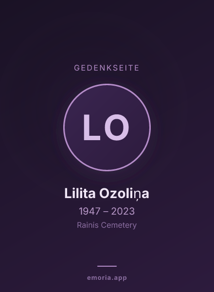 Gedenkportrait von Lilita Ozoliņa