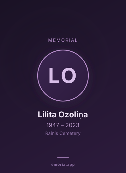 Memorial portrait of Lilita Ozoliņa