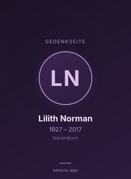 Gedenkportrait von Lilith Norman