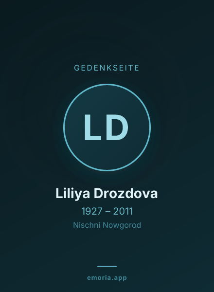 Gedenkportrait von Liliya Drozdova