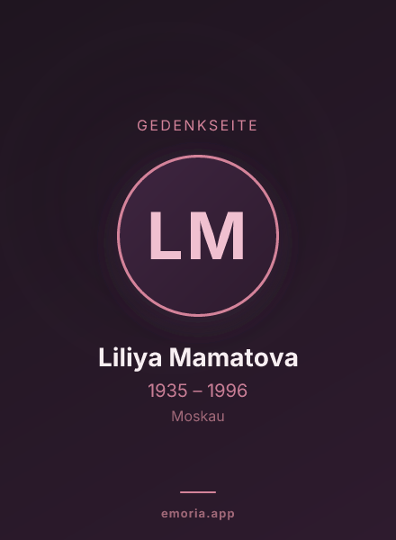 Gedenkportrait von Liliya Mamatova