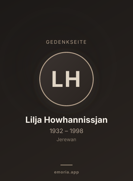 Gedenkportrait von Lilja Howhannissjan