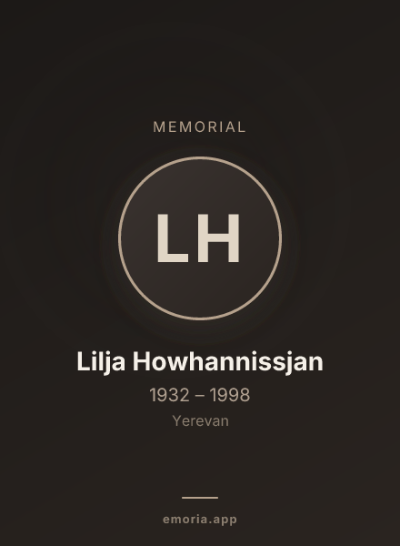 Memorial portrait of Lilja Howhannissjan