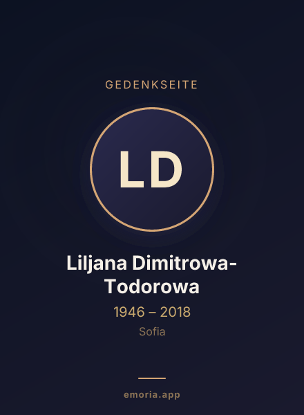 Gedenkportrait von Liljana Dimitrowa-Todorowa