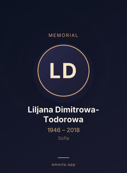 Memorial portrait of Liljana Dimitrowa-Todorowa