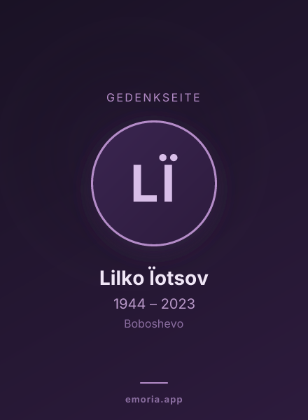 Gedenkportrait von Lilko Ïotsov