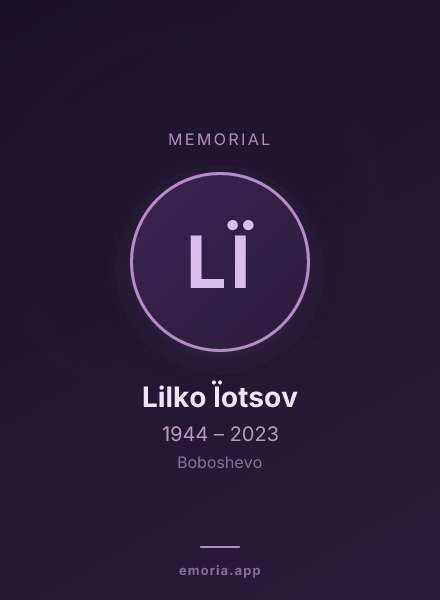 Memorial portrait of Lilko Ïotsov