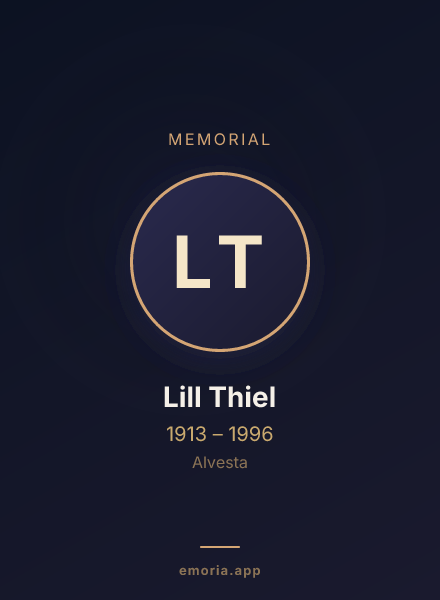 Memorial portrait of Lill Thiel