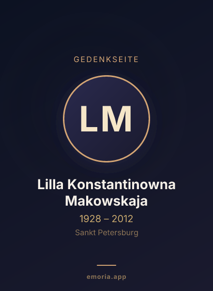Gedenkportrait von Lilla Konstantinowna Makowskaja