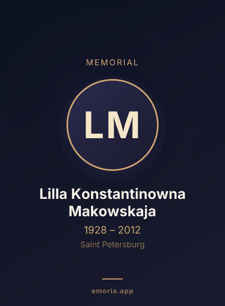 Memorial portrait of Lilla Konstantinowna Makowskaja