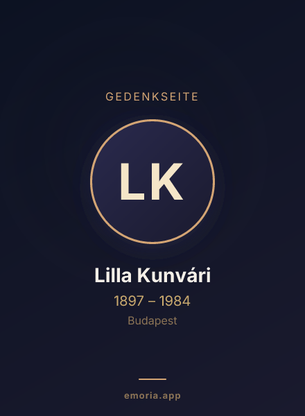 Gedenkportrait von Lilla Kunvári
