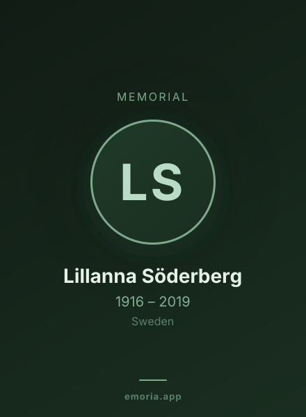 Memorial portrait of Lillanna Söderberg