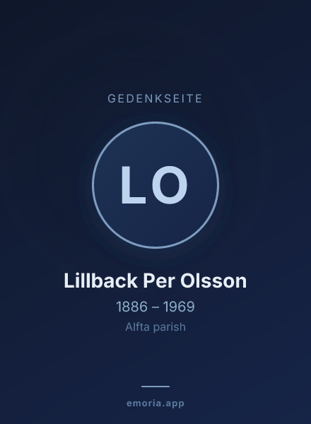 Gedenkportrait von Lillback Per Olsson