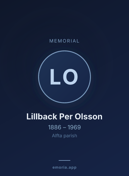 Memorial portrait of Lillback Per Olsson
