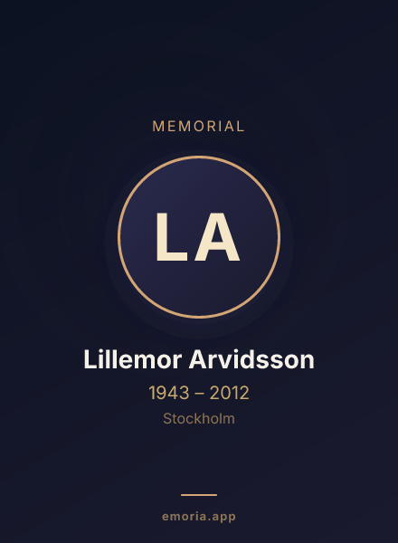 Memorial portrait of Lillemor Arvidsson