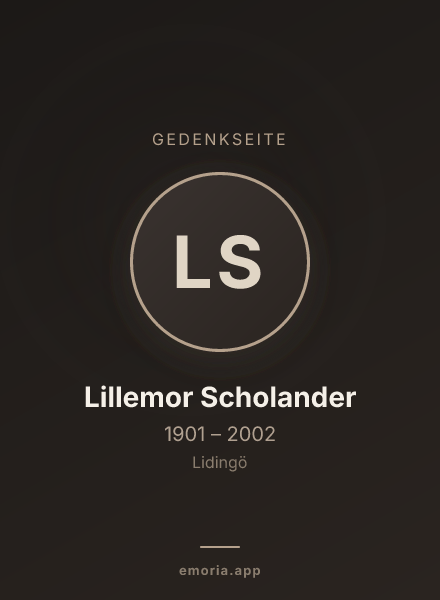 Gedenkportrait von Lillemor Scholander