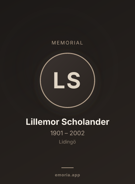 Memorial portrait of Lillemor Scholander