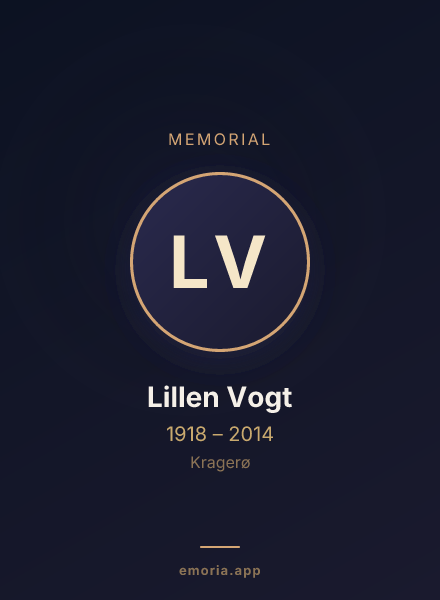 Memorial portrait of Lillen Vogt