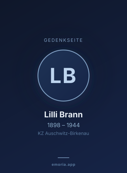 Gedenkportrait von Lilli Brann