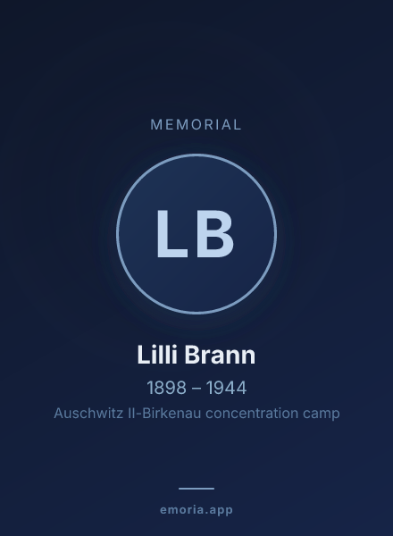 Memorial portrait of Lilli Brann