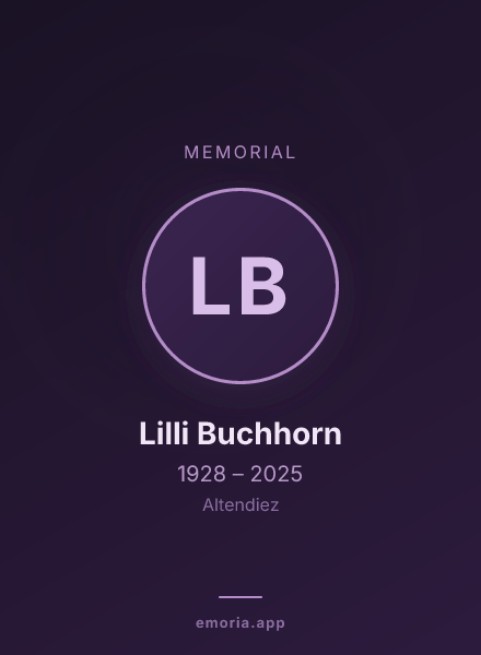 Memorial portrait of Lilli Buchhorn