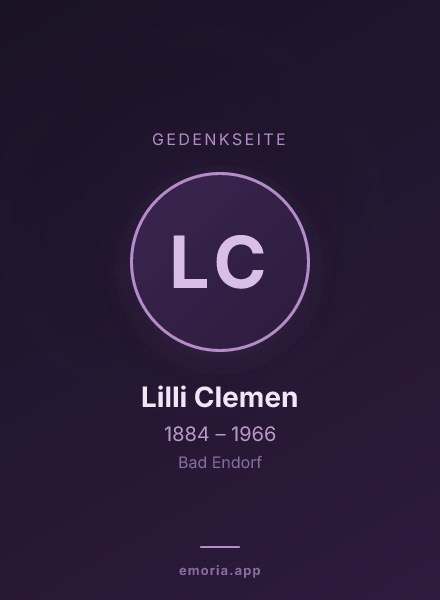 Gedenkportrait von Lilli Clemen