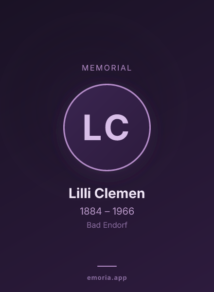 Memorial portrait of Lilli Clemen