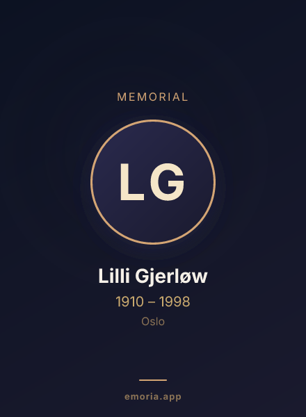 Memorial portrait of Lilli Gjerløw