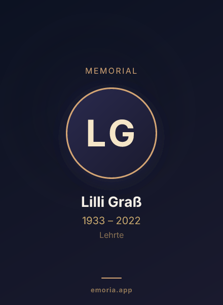 Memorial portrait of Lilli Graß