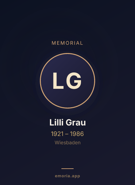 Memorial portrait of Lilli Grau