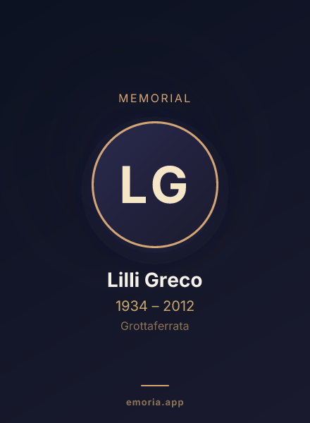 Memorial portrait of Lilli Greco