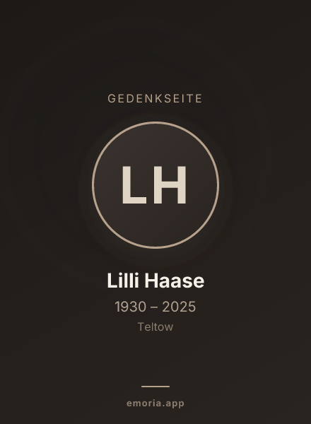 Gedenkportrait von Lilli Haase