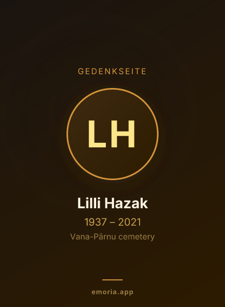Gedenkportrait von Lilli Hazak