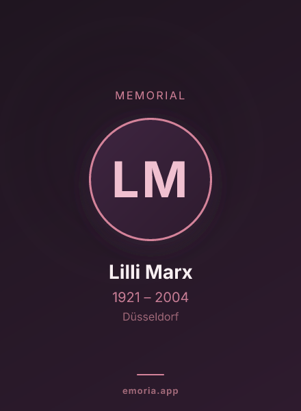 Memorial portrait of Lilli Marx