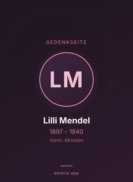 Gedenkportrait von Lilli Mendel