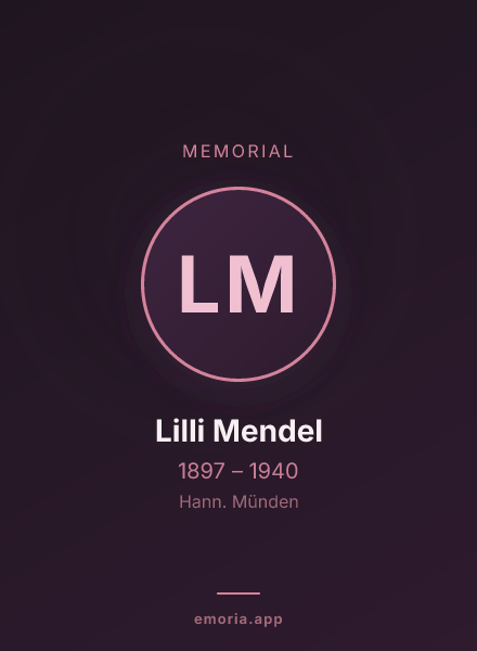Memorial portrait of Lilli Mendel