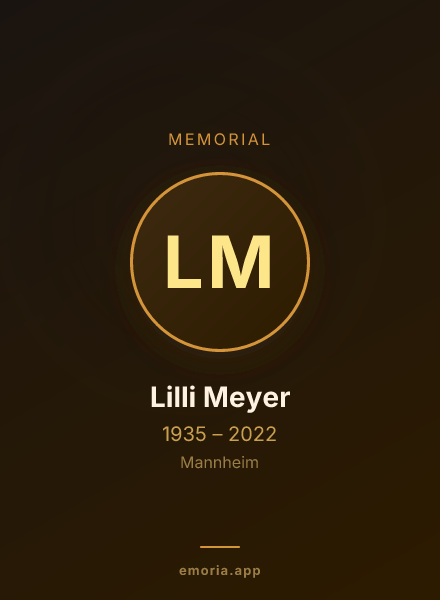 Memorial portrait of Lilli Meyer
