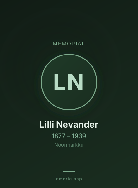 Memorial portrait of Lilli Nevander