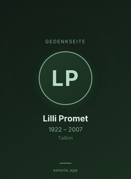 Gedenkportrait von Lilli Promet