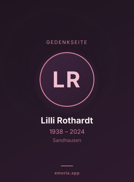 Gedenkportrait von Lilli Rothardt