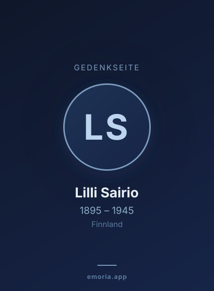 Gedenkportrait von Lilli Sairio