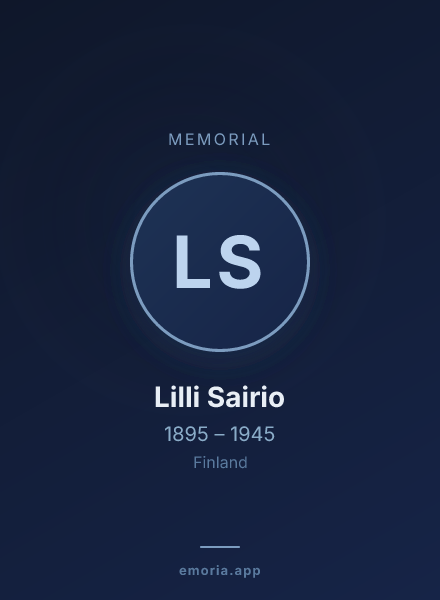 Memorial portrait of Lilli Sairio