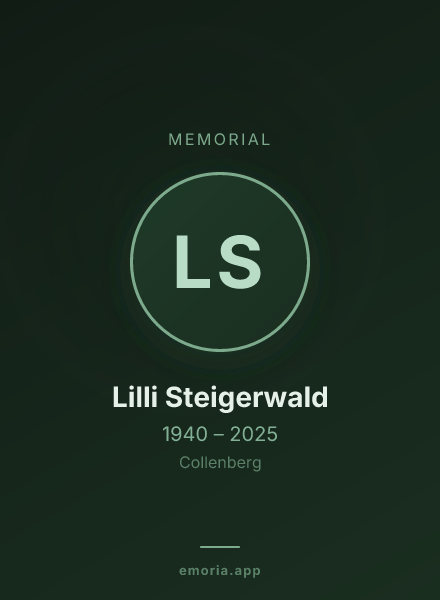 Memorial portrait of Lilli Steigerwald