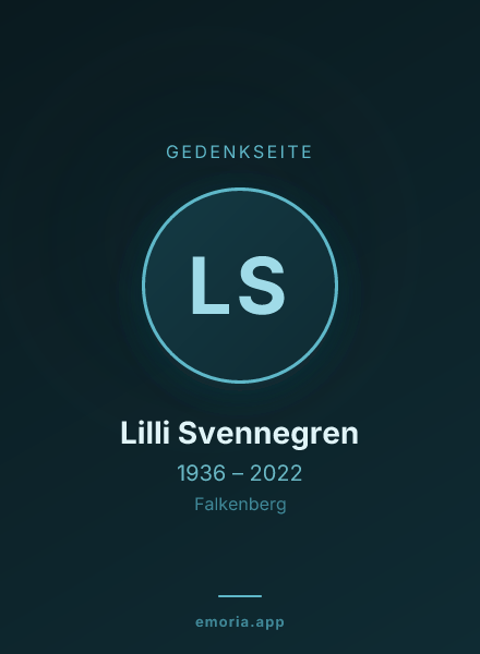 Gedenkportrait von Lilli Svennegren
