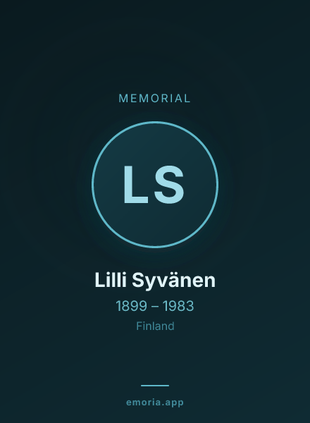Memorial portrait of Lilli Syvänen