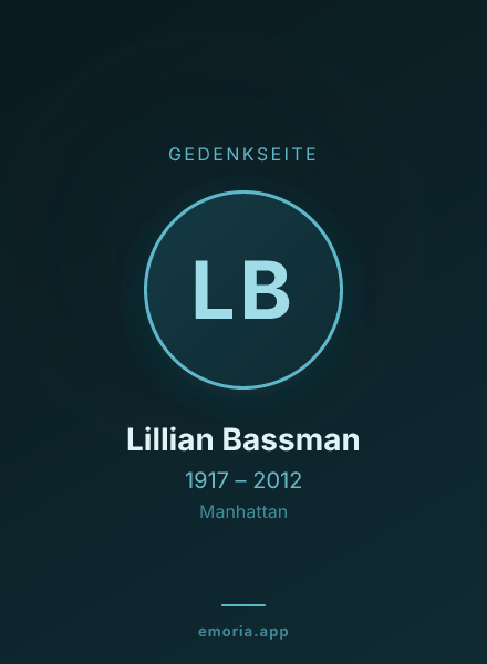 Gedenkportrait von Lillian Bassman