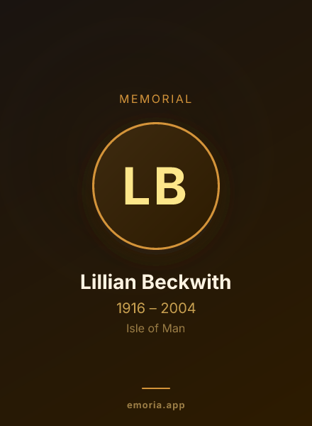 Memorial portrait of Lillian Beckwith